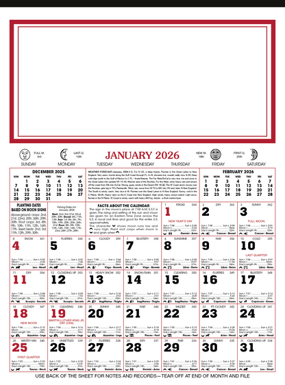 Skinner  Kennedy 12Sheet Almanac Calendar-190-E