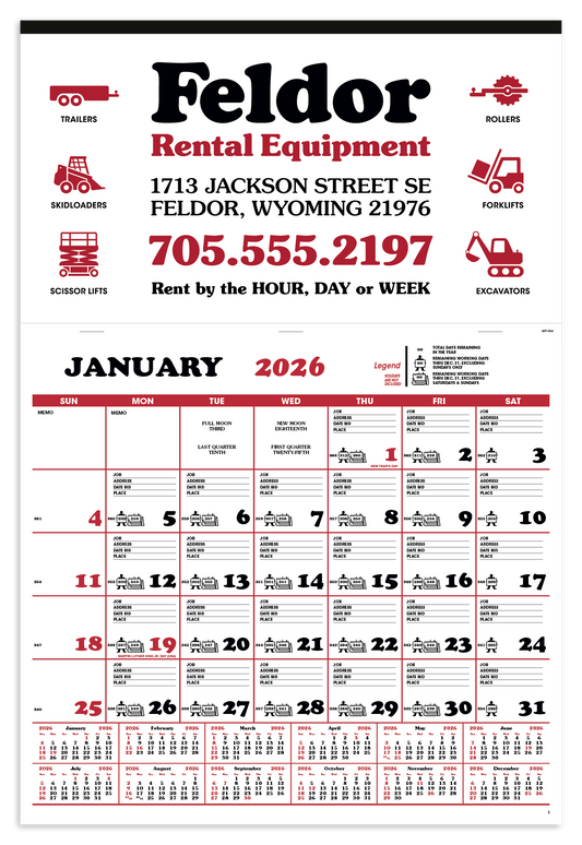 Skinner  Kennedy Contractors Apron Calendar-195-E