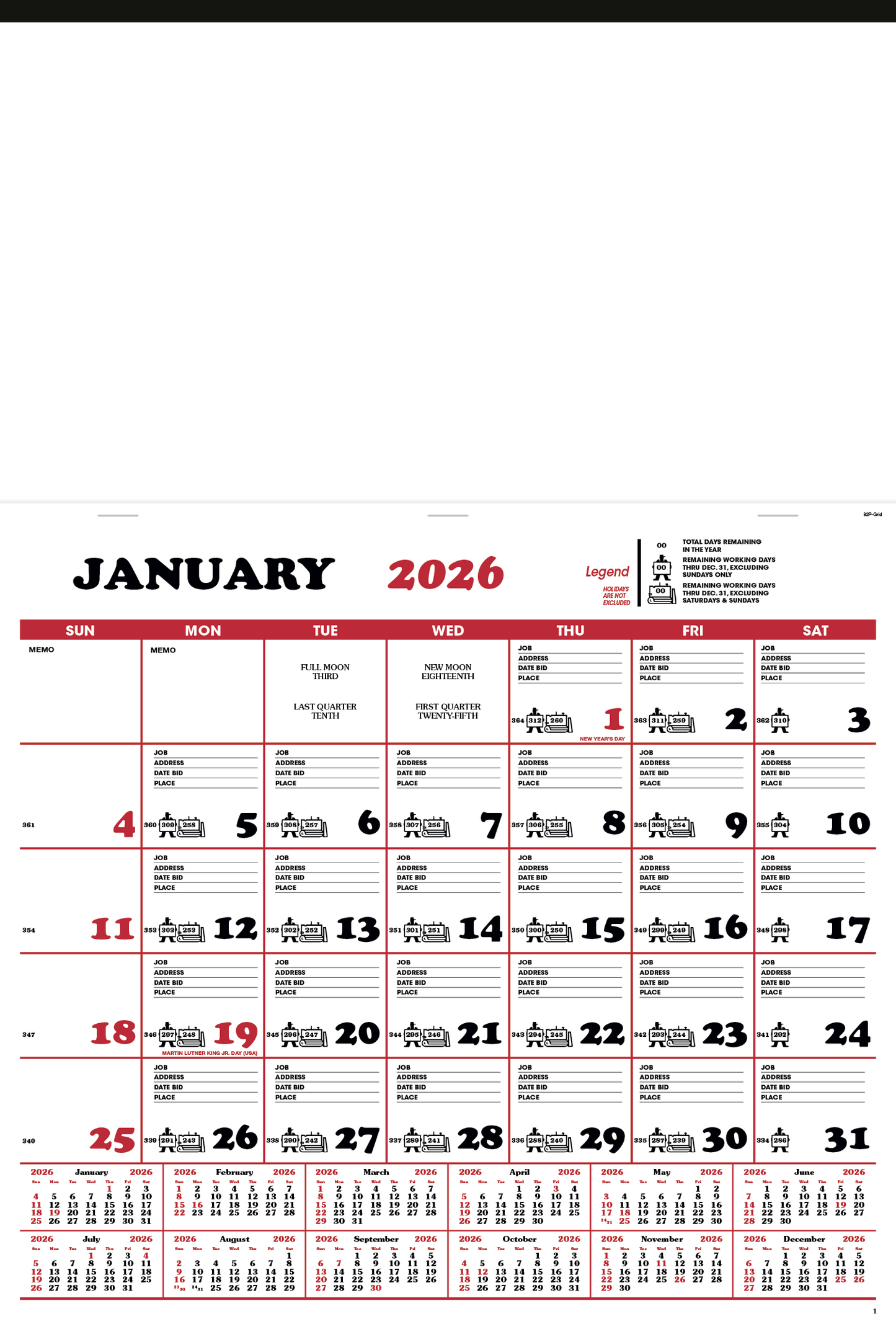 Skinner  Kennedy Contractors Apron Calendar-195-E