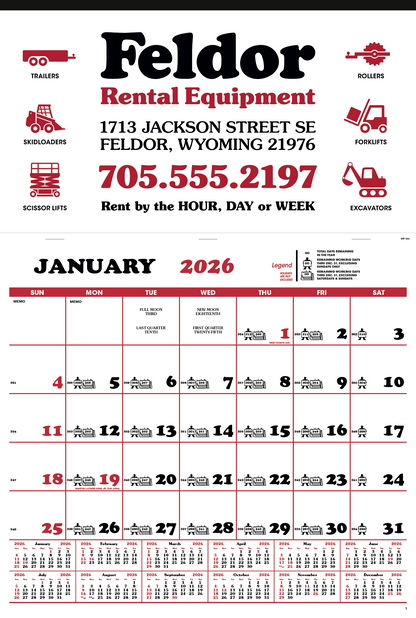 Skinner  Kennedy Contractors Apron Calendar-195-E
