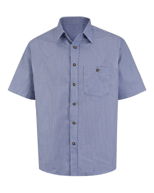 Red Kap Mini-Plaid Uniform Short Sleeve Shirt - SP84