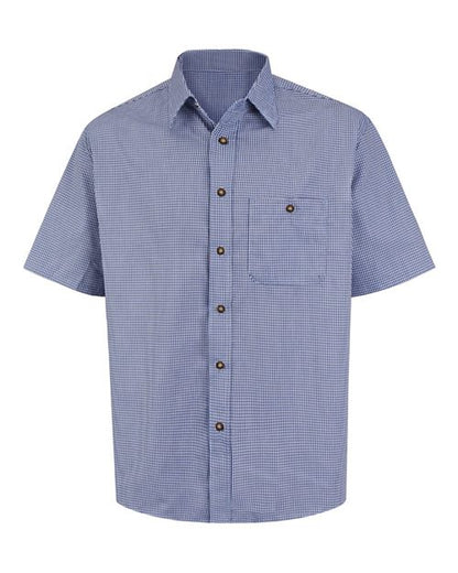 Men's Mini-Plaid Uniform Short Sleeve Shirt