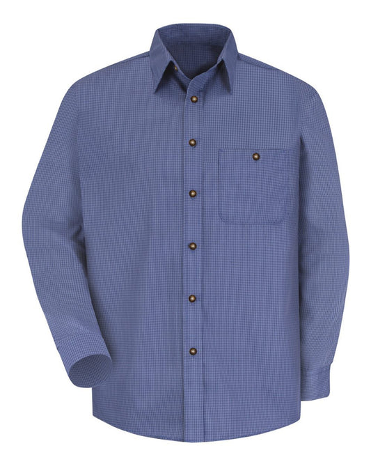 Red Kap Mini-Plaid Uniform Long Sleeve Shirt - SP74