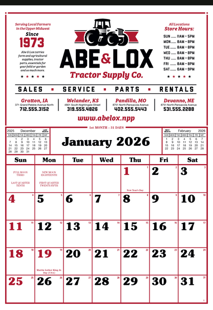 Skinner  Kennedy Commercial 12Sheet Calendar-24-E