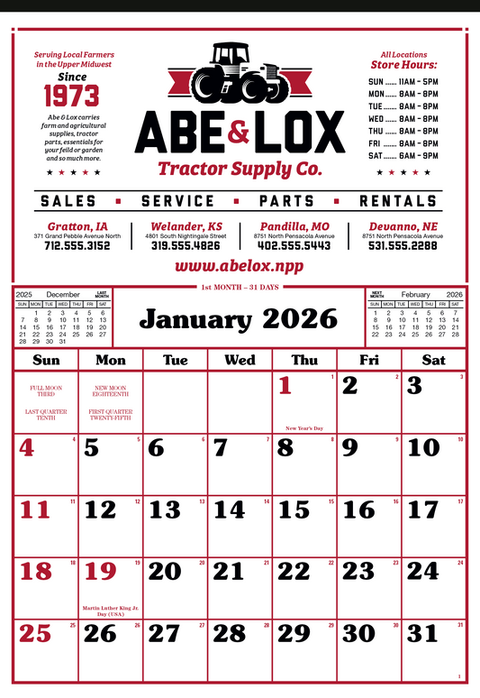 Skinner  Kennedy Commercial 12Sheet Calendar-24-E