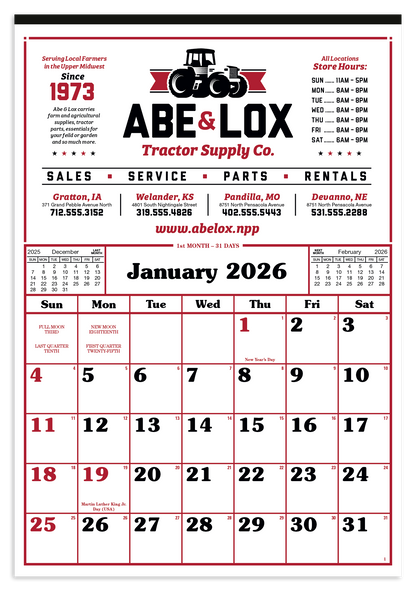 Skinner  Kennedy Commercial 12Sheet Calendar-24-E