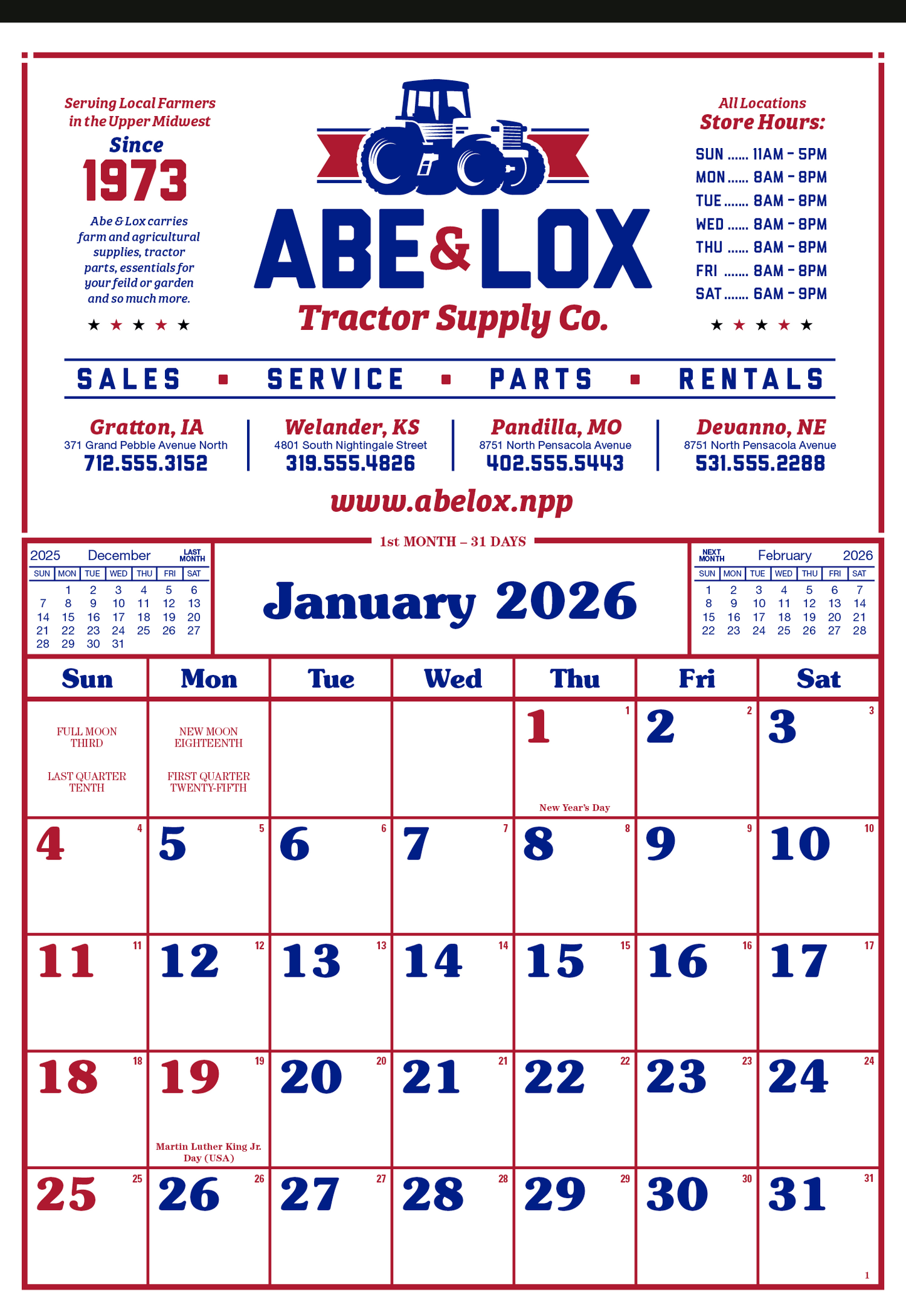Skinner  Kennedy Commercial 12Sheet Calendar-24-E