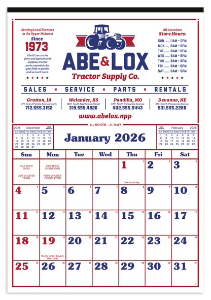 Skinner  Kennedy Commercial 12Sheet Calendar-24-E