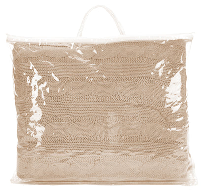 Cable Knit Sherpa Blanket-26296