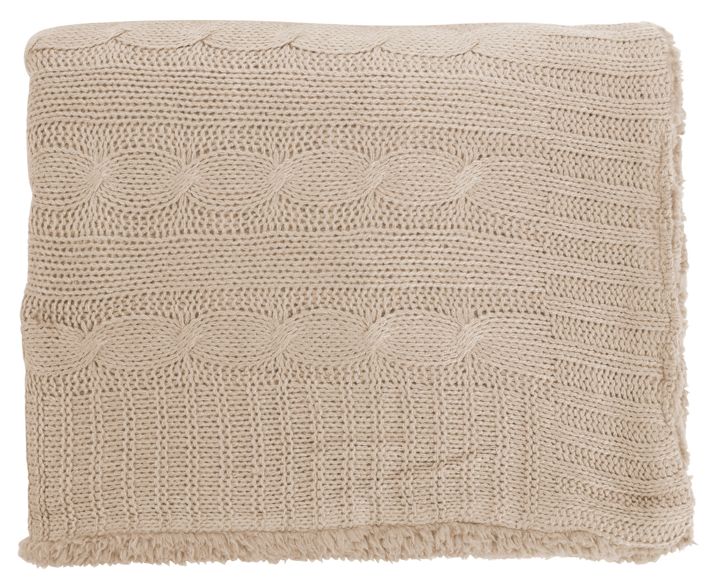 Cable Knit Sherpa Blanket-26296