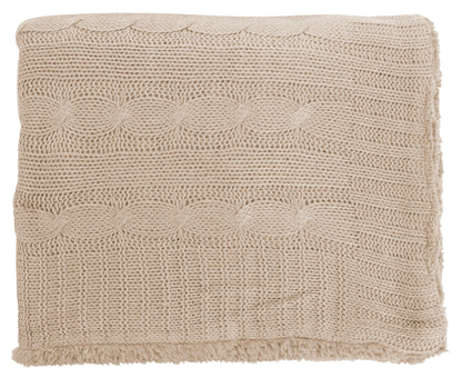 Cable Knit Sherpa Blanket-26296