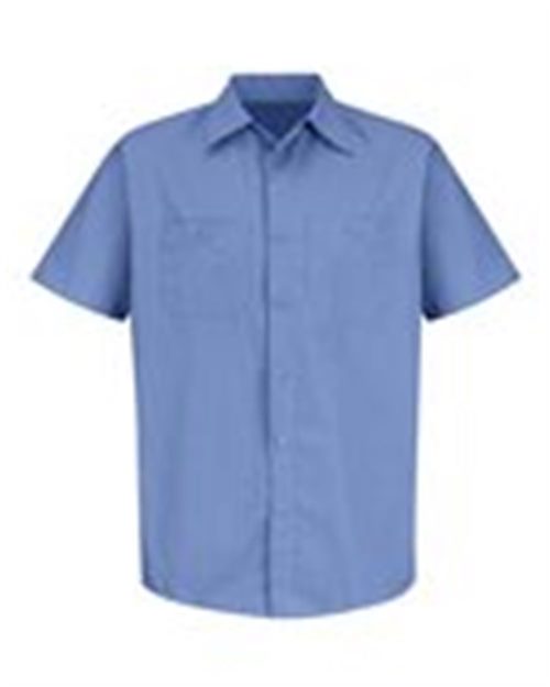 Men's Industrial Stripe Short Sleeve Work Shirt