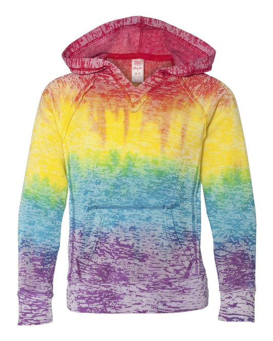 MV Sport Girls’ Courtney Burnout V-Notch Hooded Sweatshirt - W1162Y