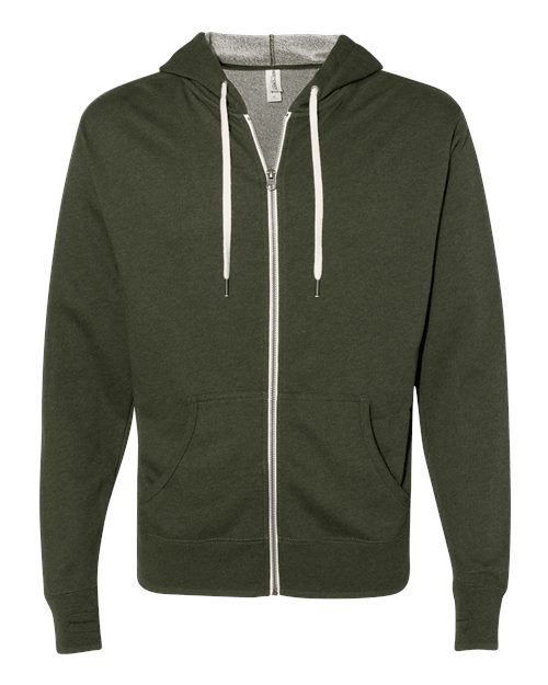Unisex Heathered French Terry Full-Zip Hooded Sweatshirt