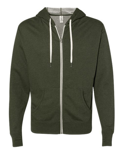 Unisex Heathered French Terry Full-Zip Hooded Sweatshirt