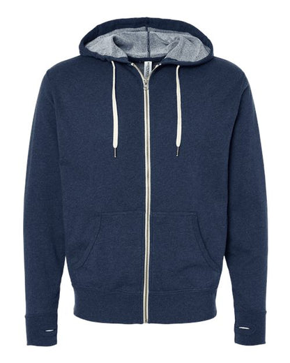 Unisex Heathered French Terry Full-Zip Hooded Sweatshirt
