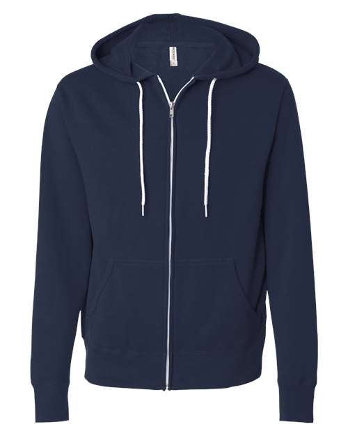 Unisex Lightweight Full-Zip Hooded Sweatshirt