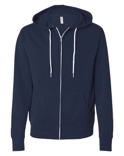 Unisex Lightweight Full-Zip Hooded Sweatshirt