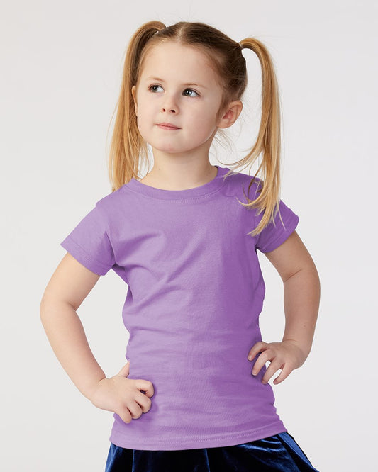 Rabbit Skins Toddler Girls Fine Jersey Tee - 3316