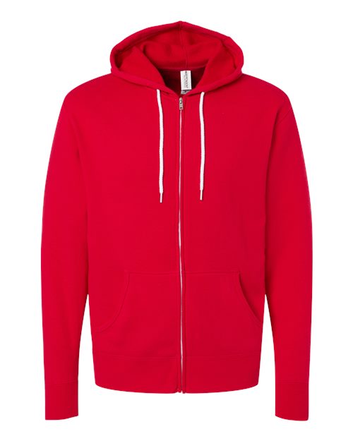 Unisex Lightweight Full-Zip Hooded Sweatshirt
