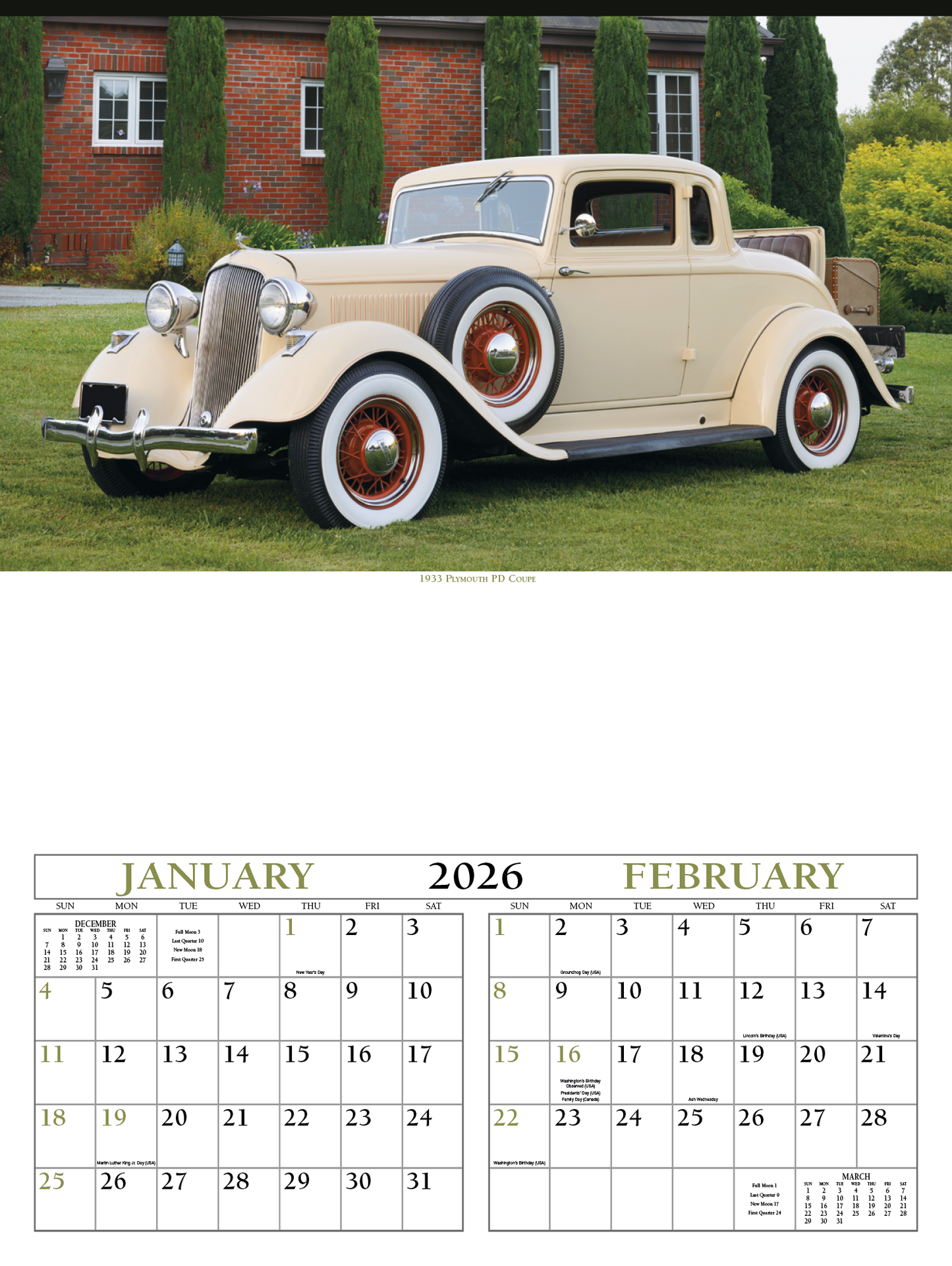Triumph Calendars Antique Cars Calendar-3200