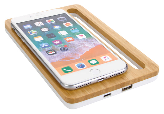 Bamboo Wireless Charging Pad with Phone Stand-32388