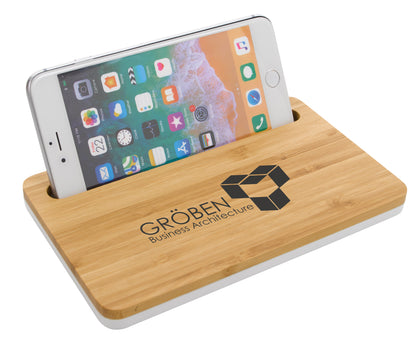 Bamboo Wireless Charging Pad with Phone Stand-32388