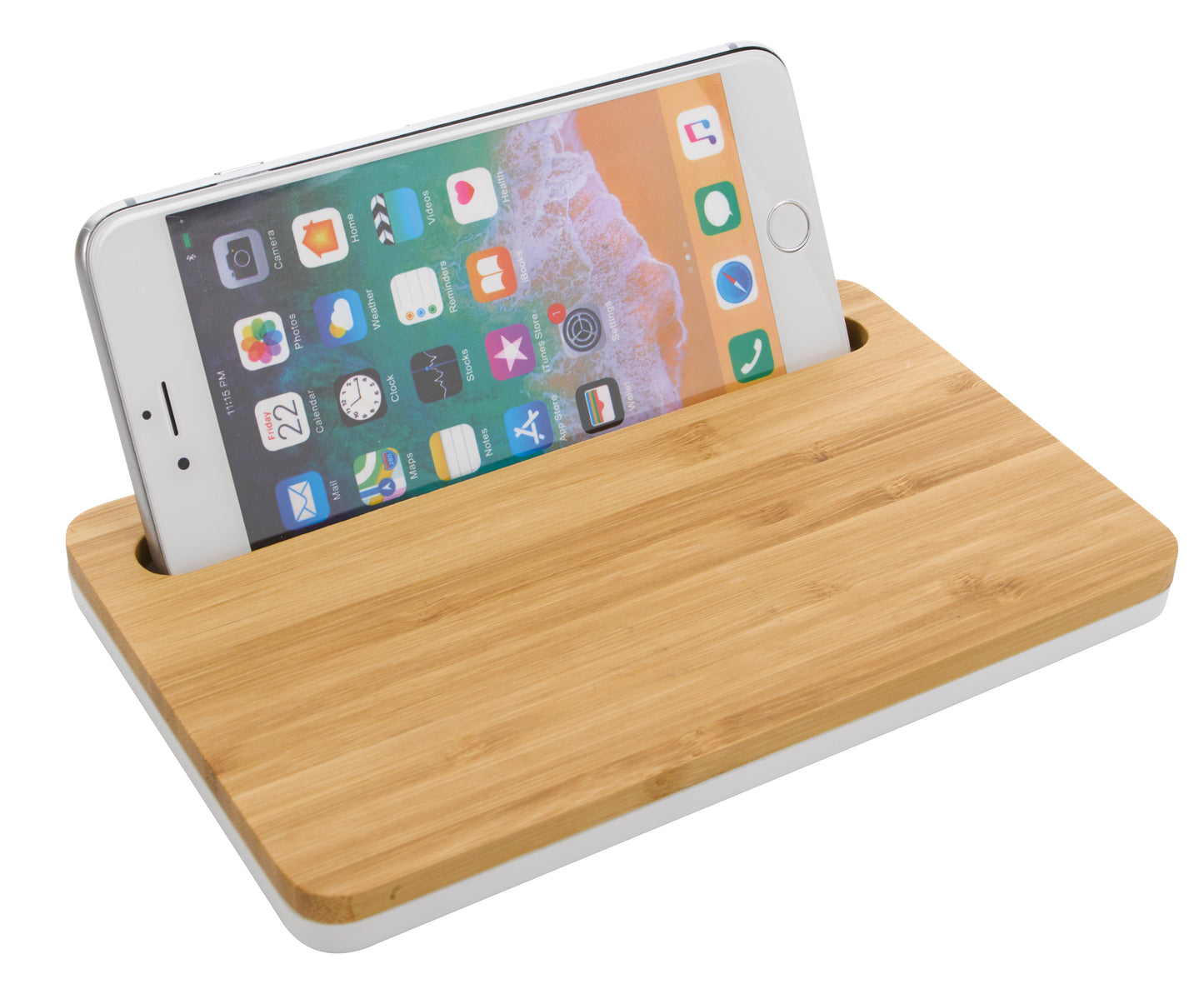 Bamboo Wireless Charging Pad with Phone Stand-32388