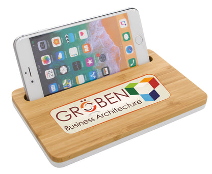 Bamboo Wireless Charging Pad with Phone Stand-32388