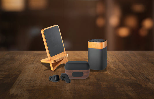SCX Innovative Design Walnut Wood Wireless Earbuds and Charging Case-32495