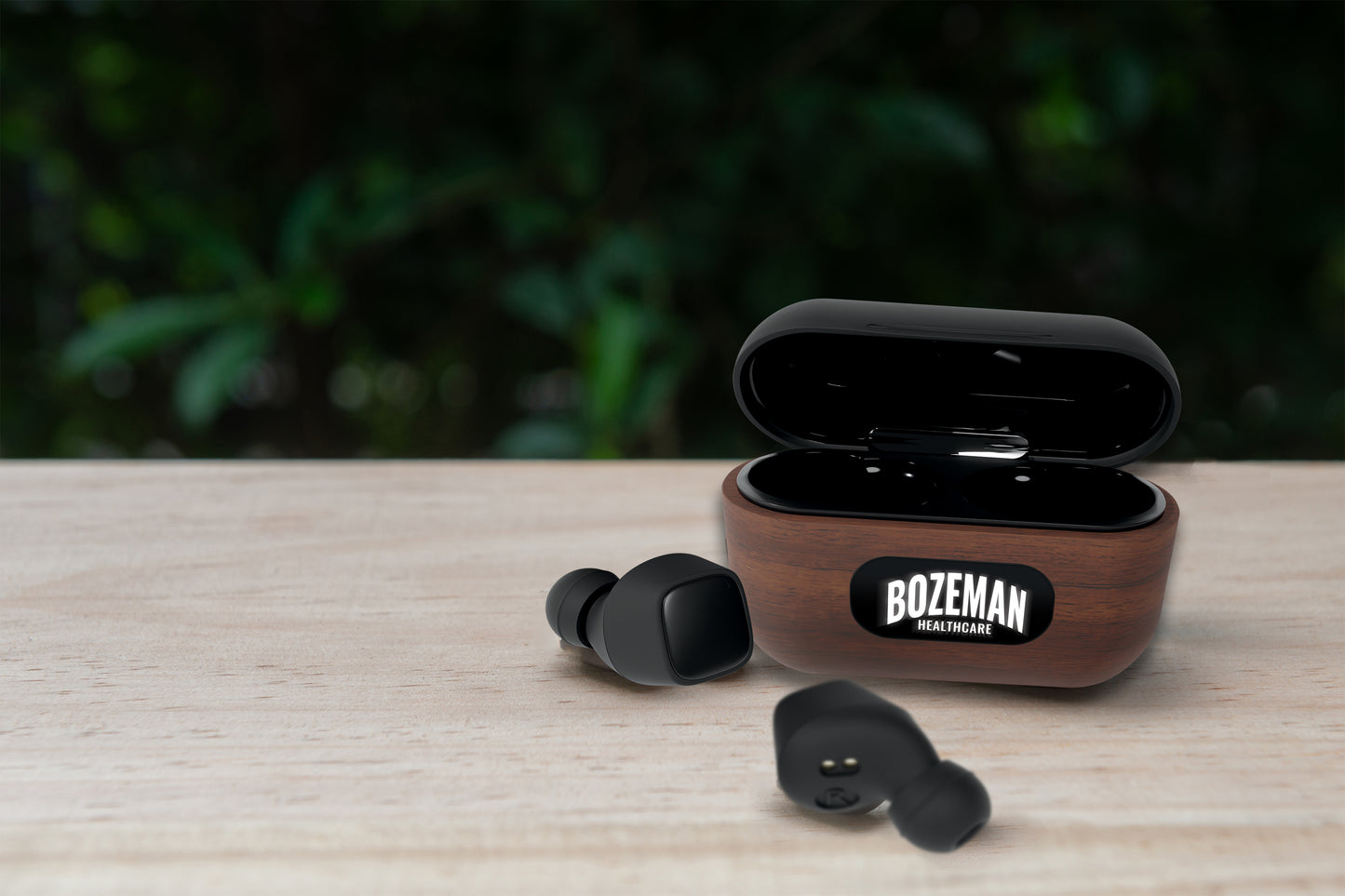 SCX Innovative Design Walnut Wood Wireless Earbuds and Charging Case-32495