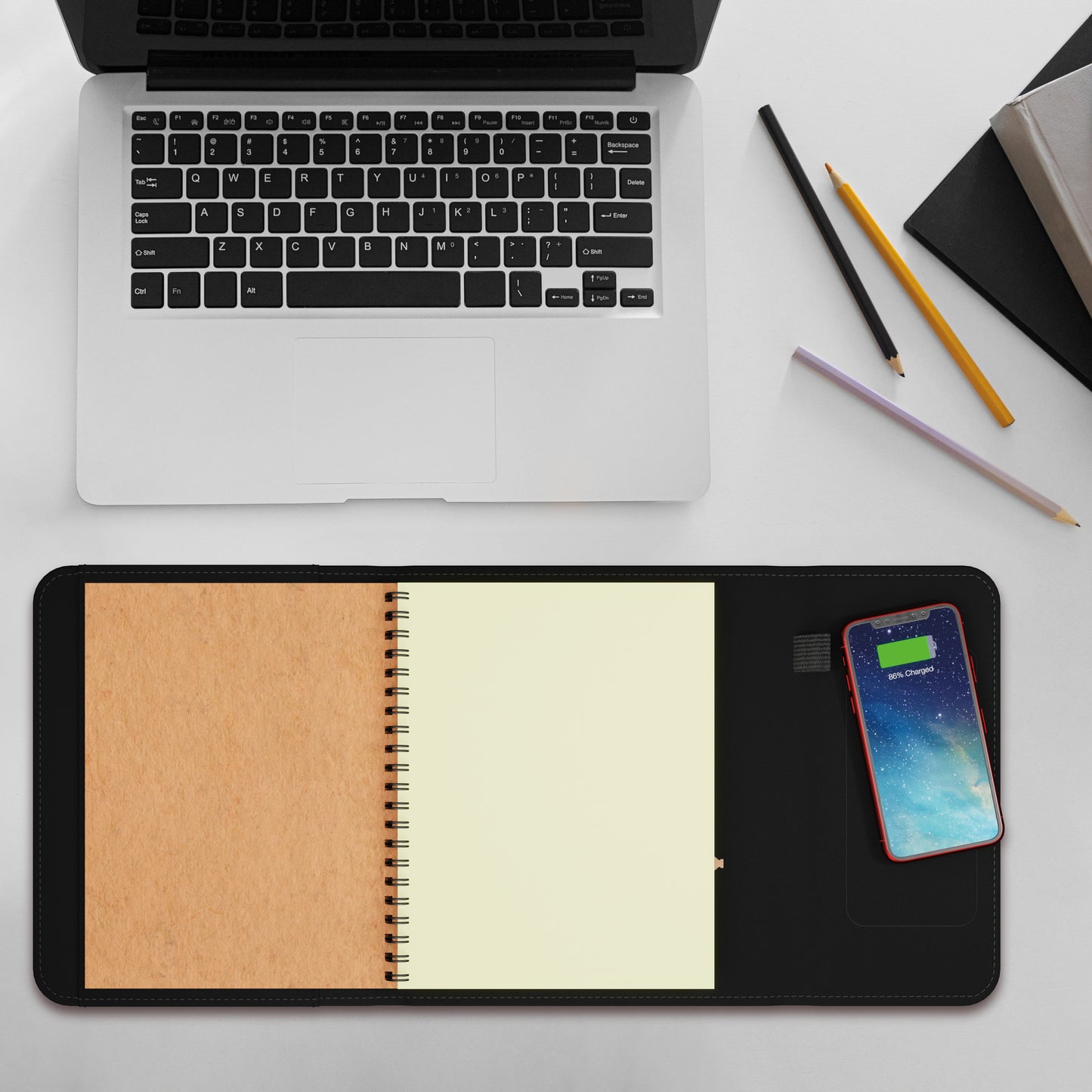 SCX Innovative Design Wireless Charging Notebook A5 with Power Bank 4000 mAh-32507