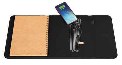 SCX Innovative Design Wireless Charging Notebook A5 with Power Bank 4000 mAh-32507