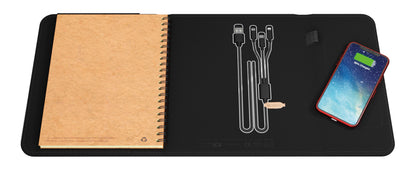 SCX Innovative Design Wireless Charging Notebook A5 with Power Bank 4000 mAh-32507