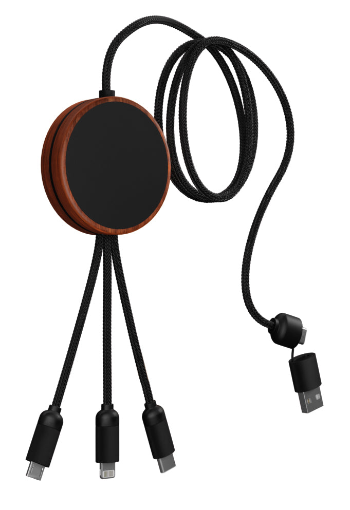 SCX Innovative Design 5in1 Bamboo 5W Wireless Charging Cable-32508