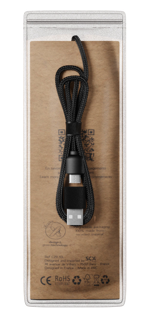 SCX Innovative Design 5in1 Bamboo 5W Wireless Charging Cable-32508