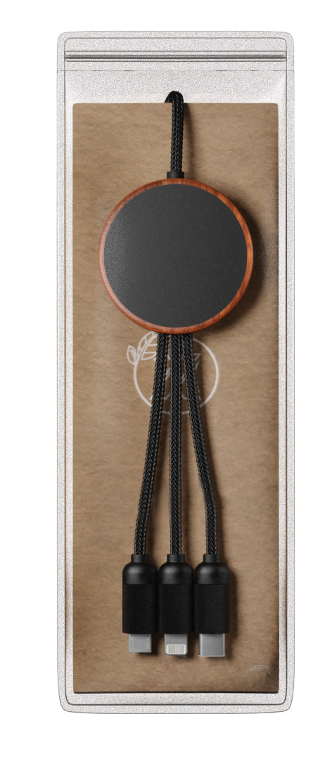 SCX Innovative Design 5in1 Bamboo 5W Wireless Charging Cable-32508