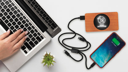 SCX Innovative Design Bamboo Wireless Power Bank 10000 mAh-32511