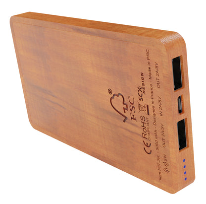 SCX Innovative Design Bamboo Wireless Power Bank 10000 mAh-32511
