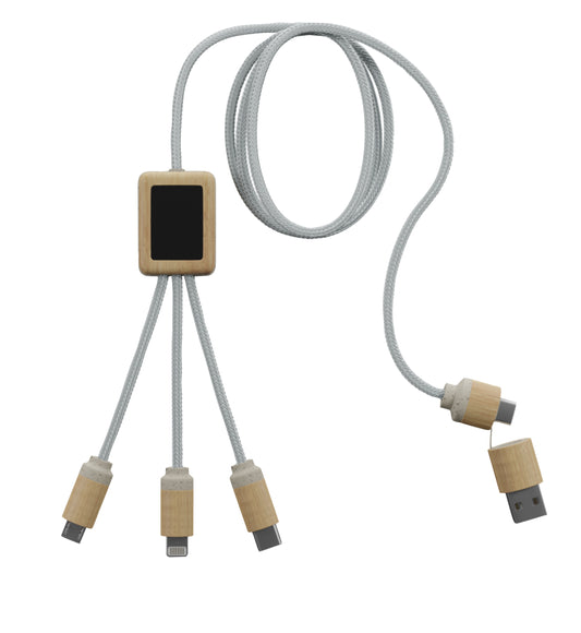 SCX Innovative Design 5in1 Bamboo Charging Cable 2A-32530
