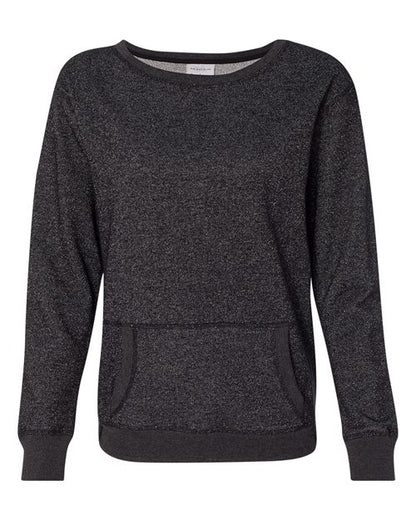 Women’s Glitter French Terry Wide Neck Sweatshirt
