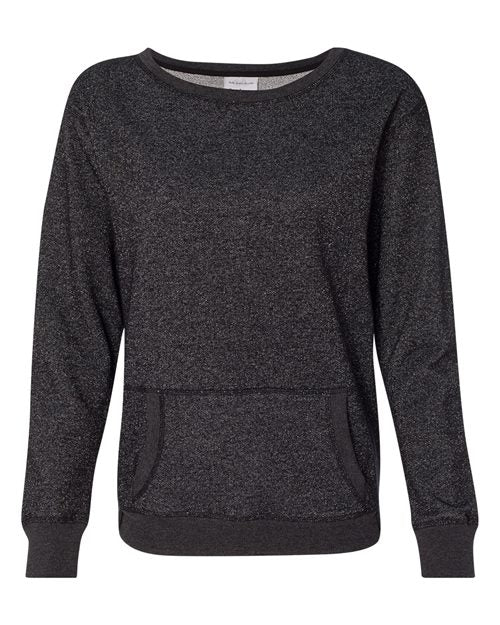 Women’s Glitter French Terry Wide Neck Sweatshirt