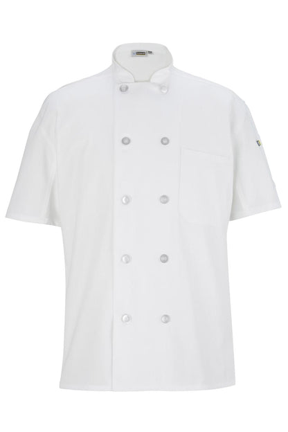 10 Button Short Sleeve Chef Coat With Mesh - 3333