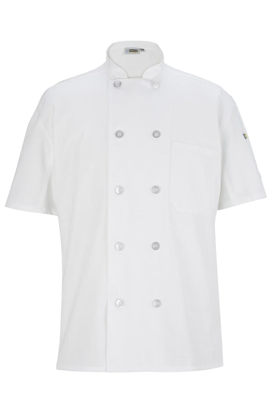 10 Button Short Sleeve Chef Coat With Mesh - 3333
