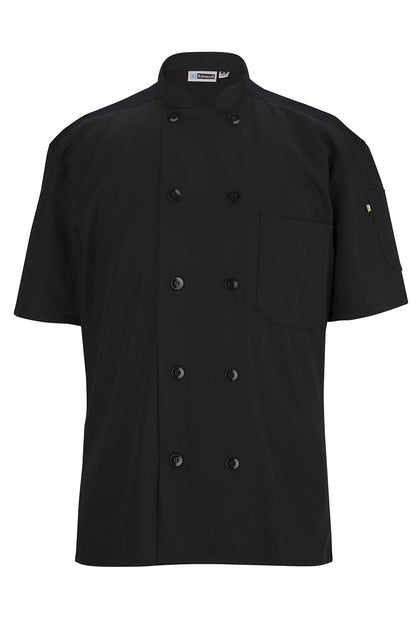 10 Button Short Sleeve Chef Coat With Mesh - 3333