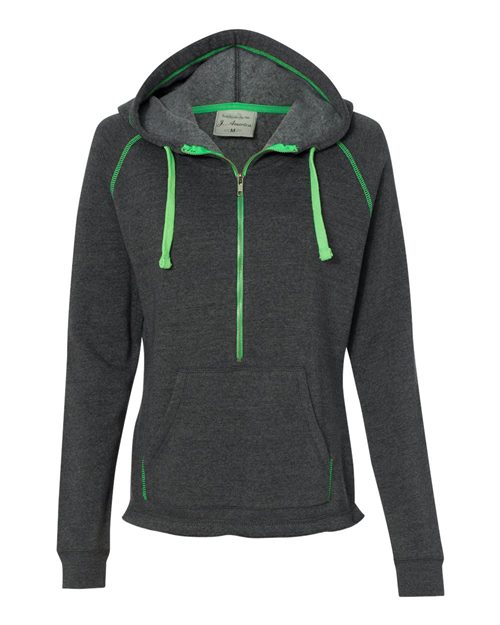 Women's Triblend Half-Zip Hooded Sweatshirt