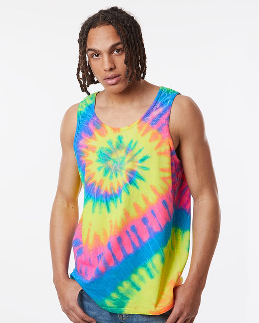 Dyenomite Multi-Color Spiral Tie-Dyed Tank Top - 420MS
