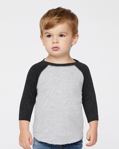 Rabbit Skins Toddler Baseball Fine Jersey Three-Quarter Sleeve Tee - 3330