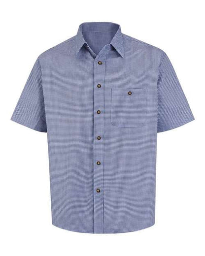 Men's Mini-Plaid Uniform Short Sleeve Shirt