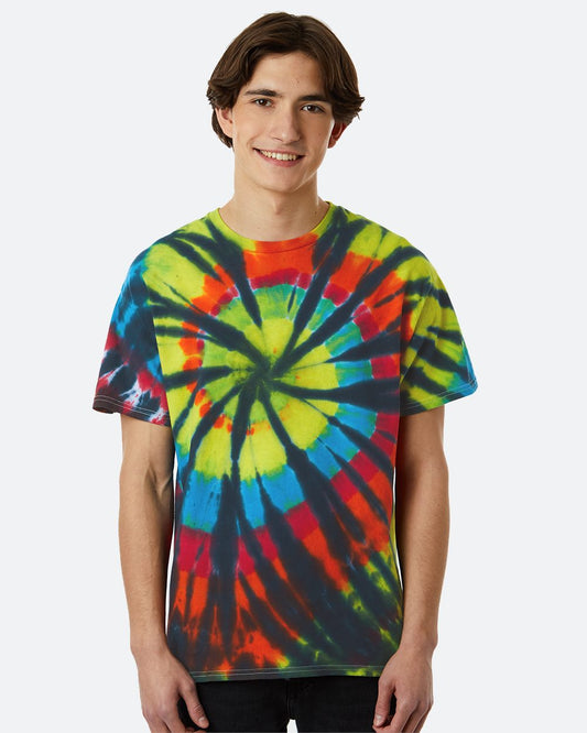 Dyenomite Rainbow Cut-Spiral Tie-Dyed T-Shirt - 200TD